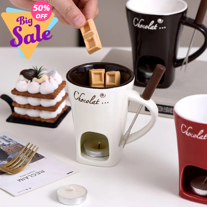 Fondue Pot Ceramic - Taza de Fondue de Chocolate de