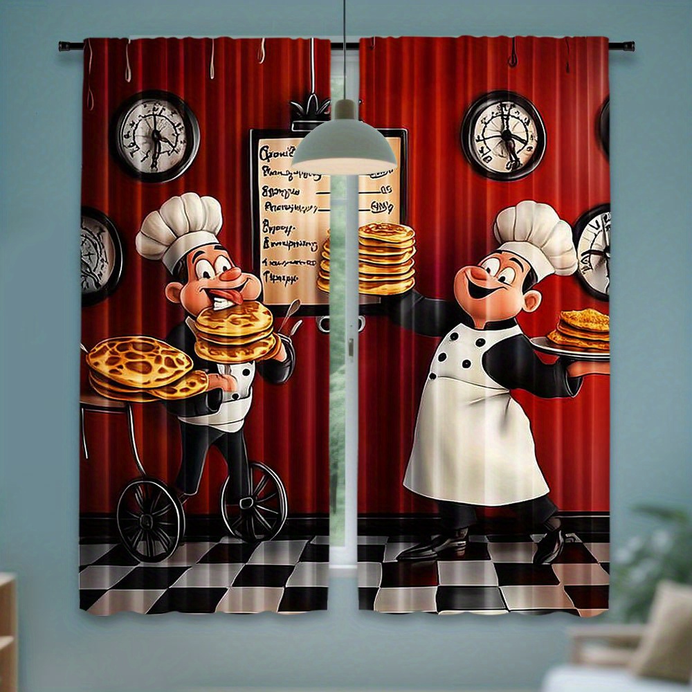 Home Cooking Youtube - Cortinas Opacas con Estampado de Chef