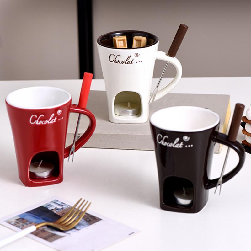 Fondue Pot Ceramic - Taza de Chocolate, olla caliente, taza