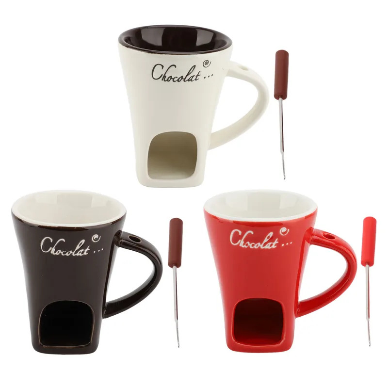 Fondue Pot Ceramic - Taza de Fondue para derretir Chocolate,