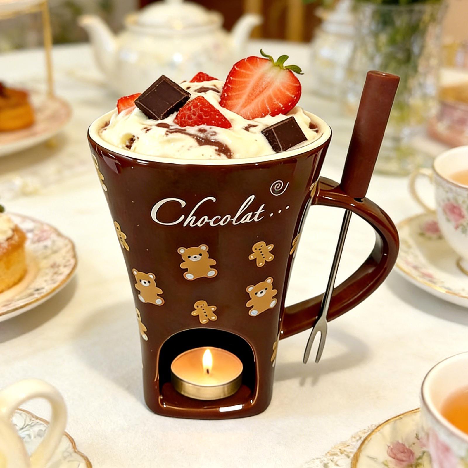 Taza para Derretir Chocolate d - Fondue Pot Ceramic reseña y precio
