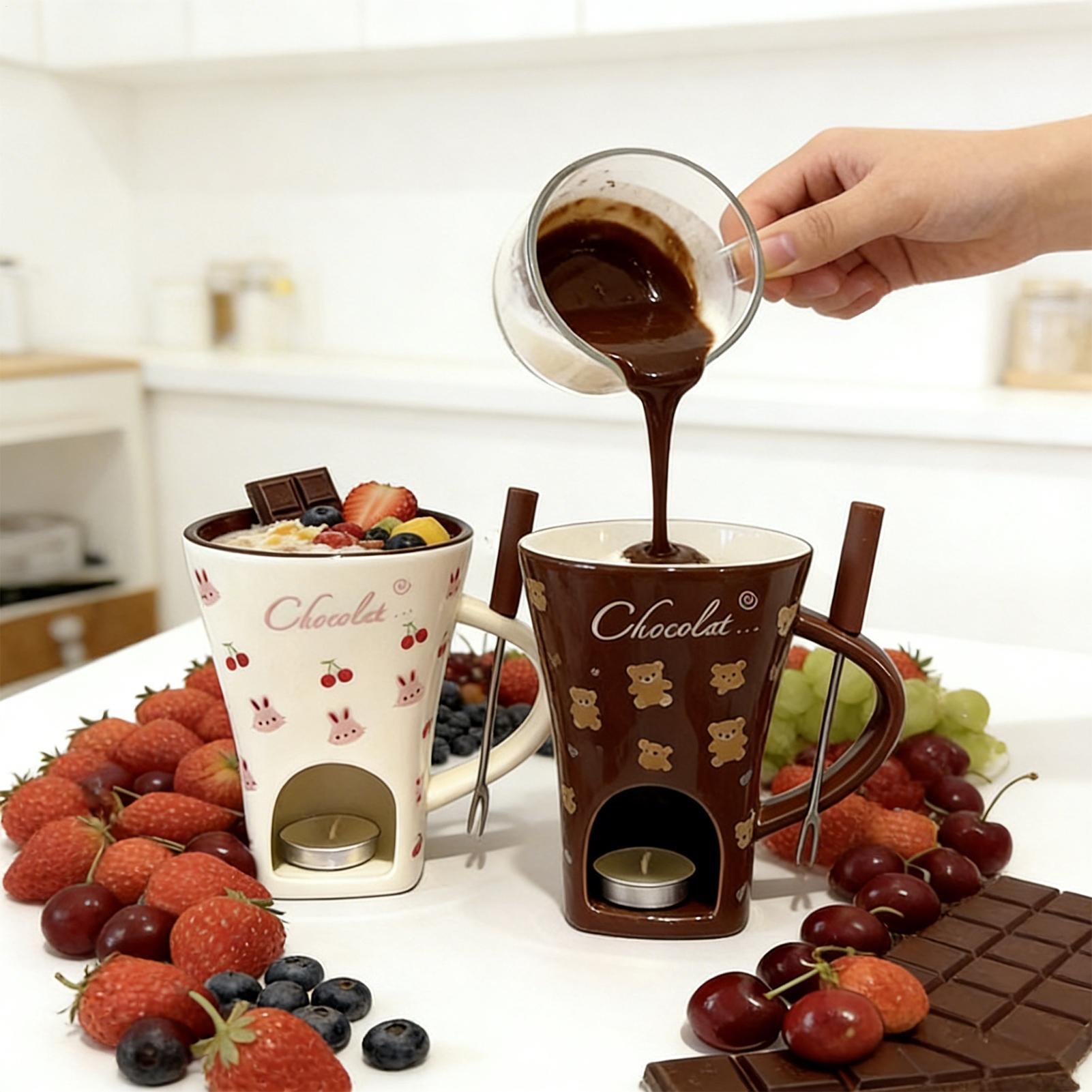 Taza para Derretir Chocolate d - Fondue Pot Ceramic reseña y precio