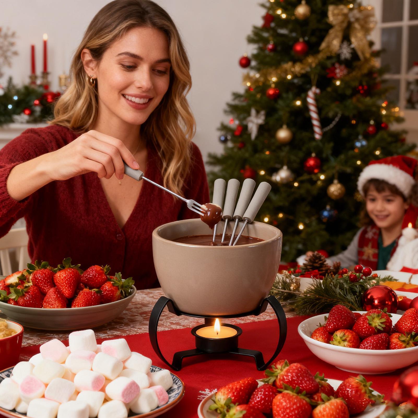 Mini juego de tazas de Fondue  - Fondue Pot Ceramic reseña y precio