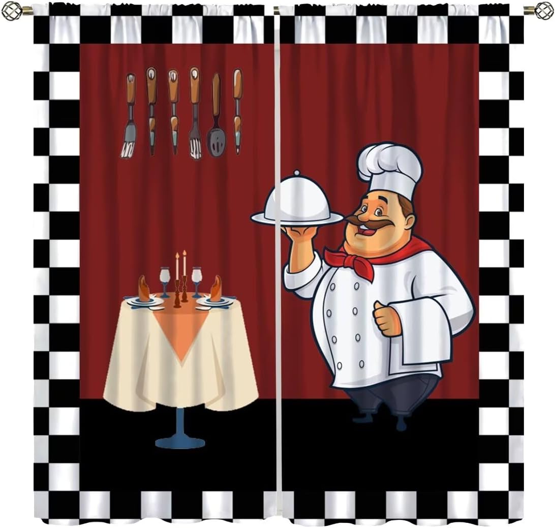Cortinas de cocina Fat Chef, c - Home Cooking Youtube reseña y precio