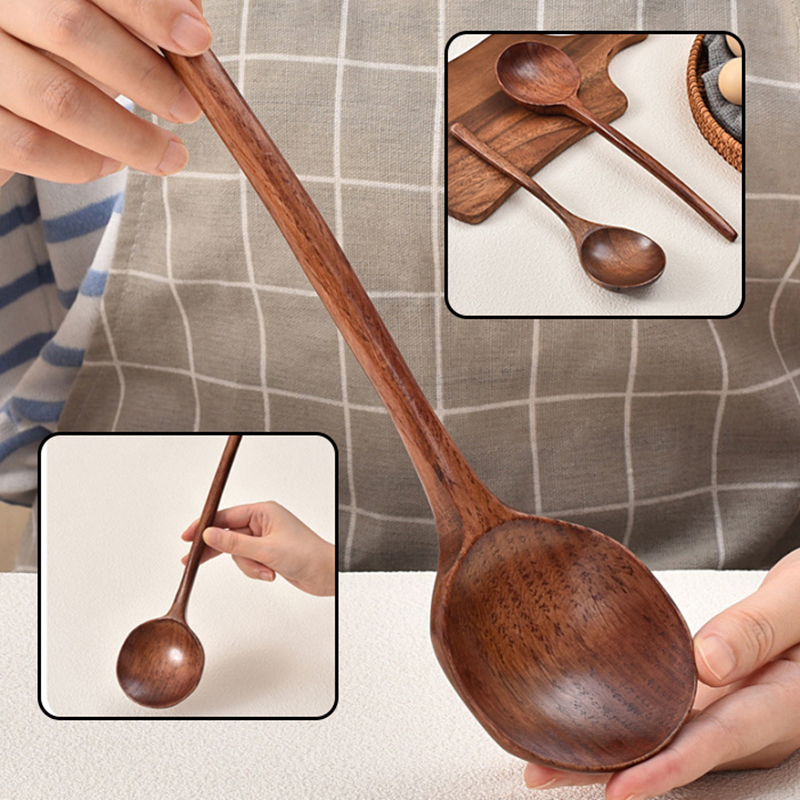 Cuchara de madera de mango lar - Home Cooking Services reseña y precio