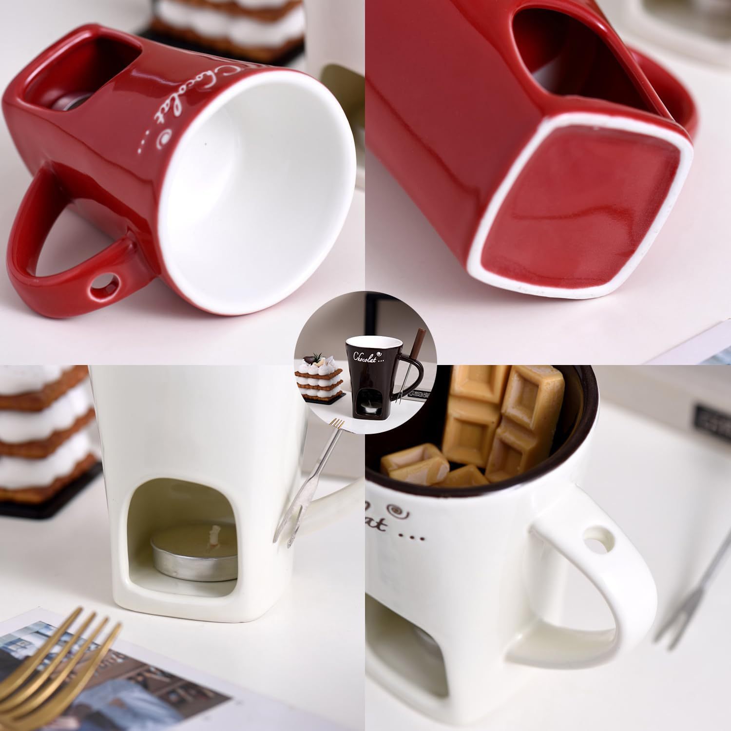 Taza de Cerámica para Fondue d - Fondue Pot Ceramic reseña y precio